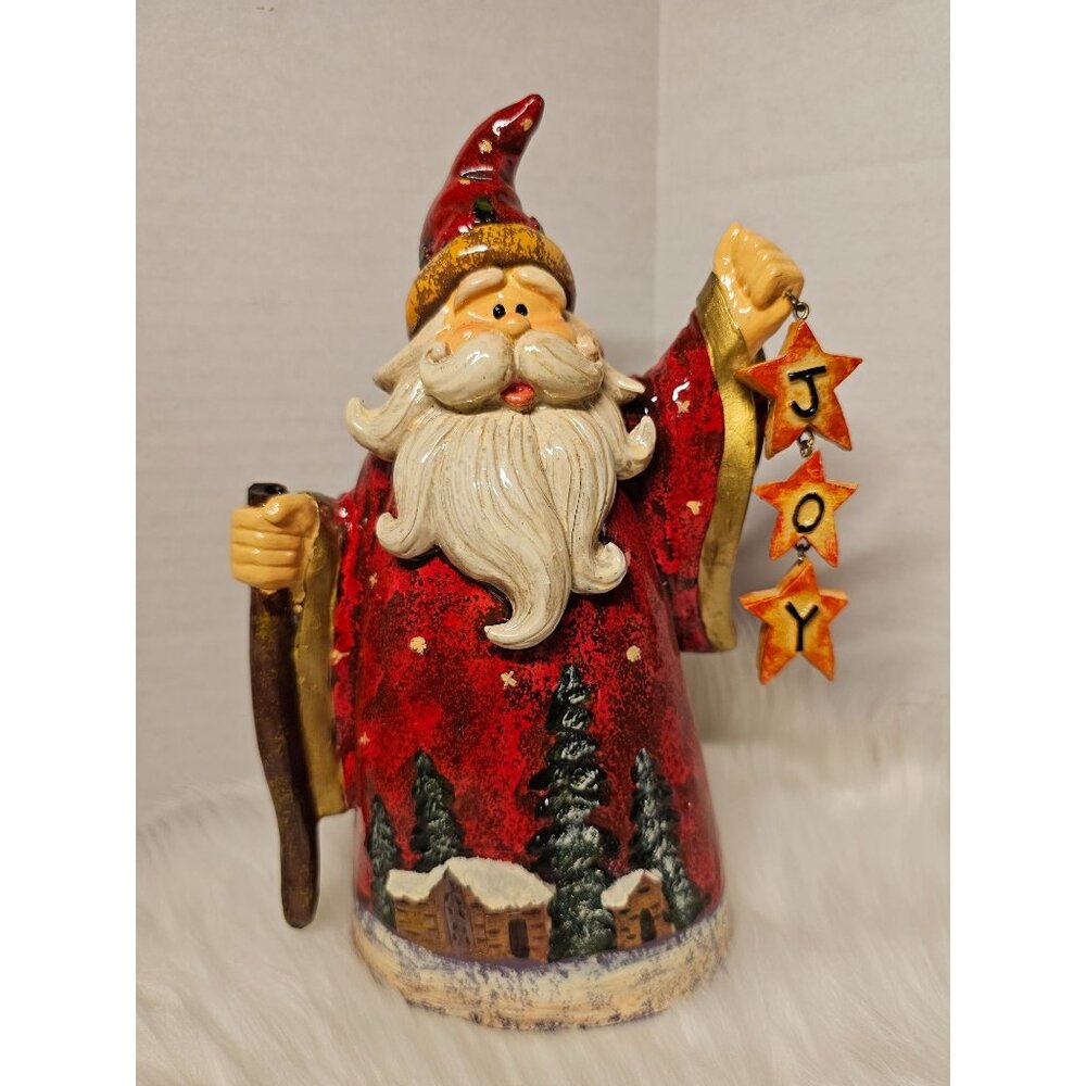 Santa Clause Figurine Christmas 10 inch tall Paper Mache